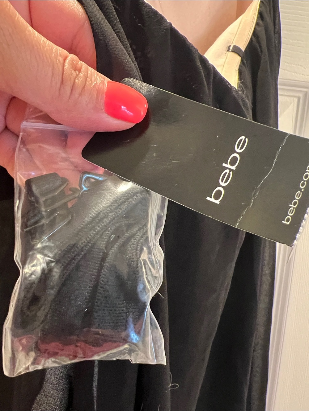 NWT bebe Black Asymmetrical Chiffon High-Low Dress - Picture 8 of 15